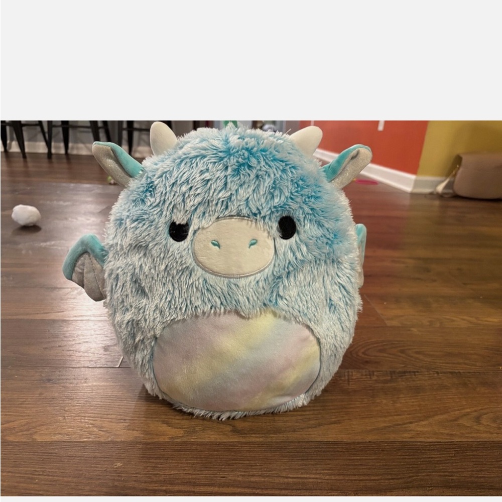 Squishmallows Pastel Blue and Cream Dragon Plush